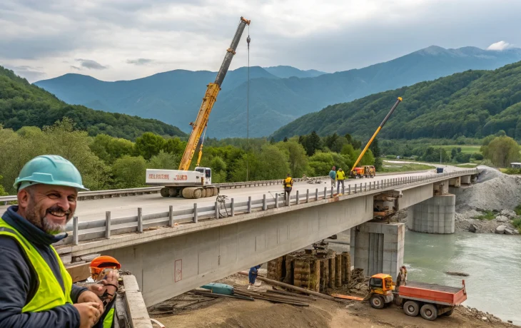 В Зубовой Щели близ Джубги строят современный мост через реку В Зубовой Щели близ Джубги строят современный мост через реку
