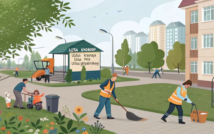 Благоустройство улиц в Ахтырском: чистота и комфорт Благоустройство улиц в Ахтырском: чистота и комфорт