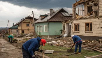 В Ильском продолжают ремонт домов после повреждений В Ильском продолжают ремонт домов после повреждений