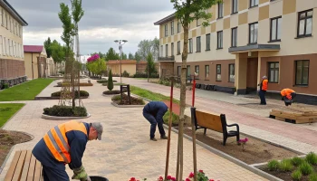 В Афипском продолжают благоустраивать дворы и озеленять территорию В Афипском продолжают благоустраивать дворы и озеленять территорию