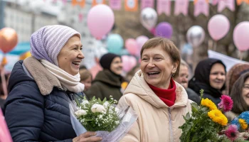 Жительниц Медведовской поздравили с Международным женским днём 8 Марта Жительниц Медведовской поздравили с Международным женским днём 8 Марта